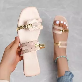 Женские тапочки Новые летние повседневные туфли на плоской подошве Римские тапочки с открытым носком Женские босоножки с открытой пяткой Модные шлепанцы для активного отдыха Женские 36