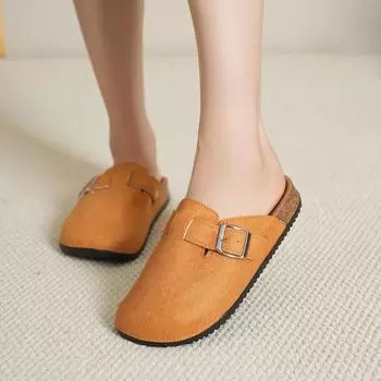 Женские тапочки, новые модные тапочки Baotou Cork Clogs, уличные сандалии с поддержкой свода стопы, классические пляжные домашние мюли, женские тапочки 36 хаки