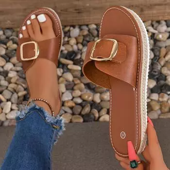 Женские тапочки, новые пляжные сандалии с открытым носком, летние удобные тапочки на толстой подошве, нескользящая обувь для женщин, женские шлепанцы 36