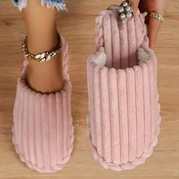 Женские тапочки, новые, сохраняющие тепло, мягкие, подошвенные, тапочки, женские, удобные, для дома, спальни, хлопковые сандалии, для пар, домашние тапочки для женщин 36-37 чёрный