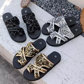 Женские тапочки Новые туфли на танкетке с открытым носком Модные шикарные сандалии Летние туфли на высоком каблуке для отдыха на открытом воздухе Женские шлепанцы 36