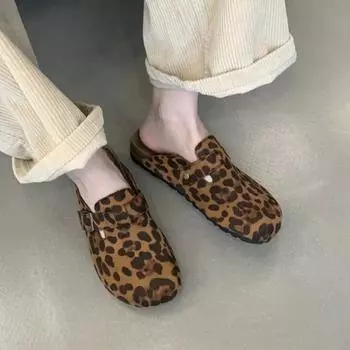 Женские тапочки Новые закрытые сандалии-сабо Модные ретро-шлепанцы Женские удобные тапочки для улицы Женские Zapatos De Mujer 35