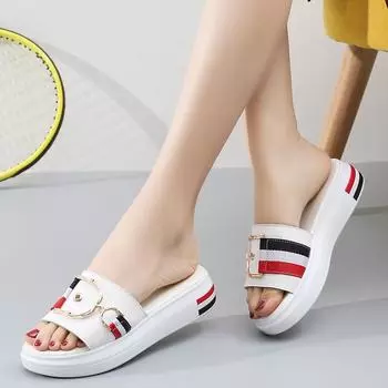 Женские тапочки Плоские туфли Женские удобные женские сандалии Женские роскошные домашние шлепанцы на платформе Шлепанцы Летние Zapatos Mujer 35
