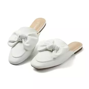 Женские тапочки Пляжная обувь Женские сандалии Вьетнамки Мягкая подошва Бантик Летние повседневные тапочки на плоской подошве Мюли 37