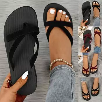 Женские тапочки, пляжные женские тапочки, шлепанцы, пляжная обувь, сандалии, тапочки 40 чёрный