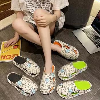 Женские тапочки: полые пластиковые тапочки снаружи, сандалии с мультяшным медведем, женские тапочки на толстой подошве, тапочки с завернутой головой. 36/37235mm