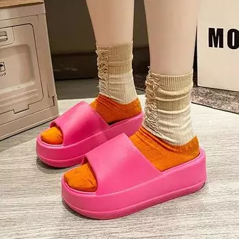 Женские тапочки Популярный дизайн EVA Толстая подошва Повседневные домашние тапочки Нескользящие сандалии для отдыха на мягкой подошве 36-37