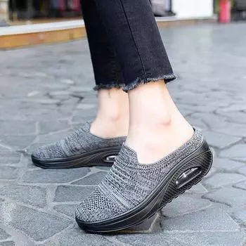 Женские тапочки, повседневные сандалии, кроссовки без спинки, летние черные, легкие, ортопедические туфли на воздушной подушке, большого размера EU: 36 чёрный