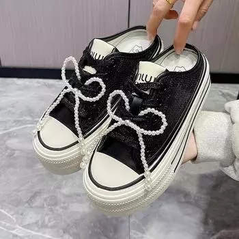 Женские тапочки с блестками и бантом, нескользящие шлепанцы, толстые сандалии, высокие туфли для женщин на платформе, модная роскошь, летняя распродажа, натуральная 35 серебряный