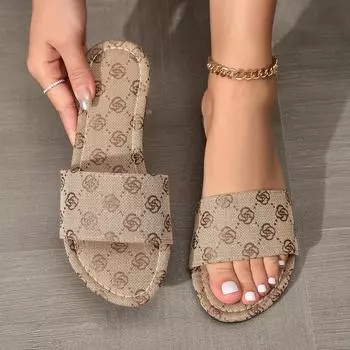 женские тапочки с цветами 36 хаки