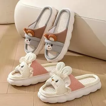 Женские тапочки с милым кроликом, удобные туфли из пены с эффектом памяти с открытым носком, домашние тапочки Kawaii 40/41 розовый
