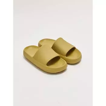 Женские тапочки с одной полосой, зеленые