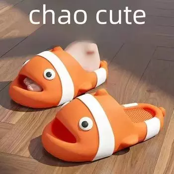 «Женские тапочки с симпатичным мультяшным рисунком, нескользящие, для лета, для дома и улицы, с супермягкой подошвой» 40-41 (fits 39-40 shoes)