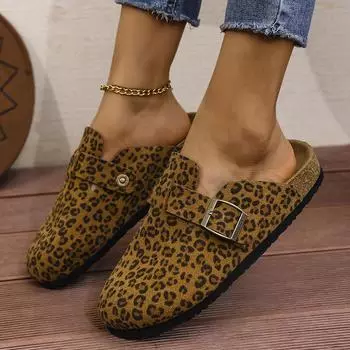 Женские тапочки-сабо 2024 года, новые трендовые сандалии из пробки, классические мюли, нескользящие туфли из пробки с поддержкой свода стопы для женщин 36 хаки