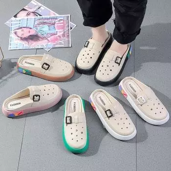 Женские тапочки, уличная одежда, пляжная обувь знаменитостей в Интернете, повседневные сандалии на мягкой подошве, модные 36-37