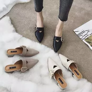 Женские тапочки, уличные сандалии, сандалии с острым носком, черные туфли для женщин, дешевые, стильные, премиум, распродажа, новый стиль, Корея 35