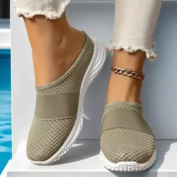 Женские тапочки, Женские туфли на толстой подошве, Дышащие полутапочки, Отдельные туфли, Повседневная обувь 36 серый