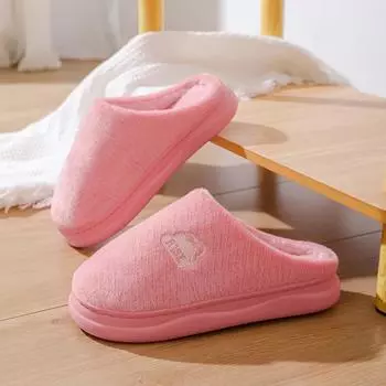 Женские тапочки зимние уличные теплые пушистые тапочки 2024 новые зимние тапочки домашние плюшевые женские хлопковые туфли зимние хлопковые туфли 36-37 зелёный