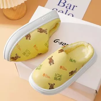 Женские тапочки зимние уличные теплые пушистые тапочки 2024 новые зимние тапочки домашние плюшевые женские хлопковые туфли зимние хлопковые туфли 36-37