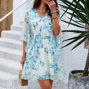 Женские темпераментные платья Элегантные платья макси на бретельках с принтом S белый