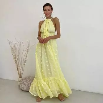 Женские темпераментные тонкие стереоплатья без рукавов с висячим вырезом S белый