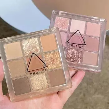 Женские тени для век Чай с молоком Девятицветная палитра теней для век Jiugongge Тени для век Акриловые телесные цвета Тени для век цвета земли / Девятицветные тени для век