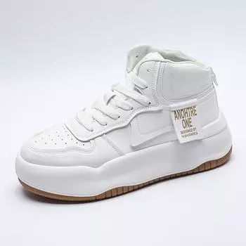 Женские теннисные кроссовки, легкие дышащие повседневные кроссовки из искусственной кожи, женские ботинки на платформе со шнуровкой 35 белый