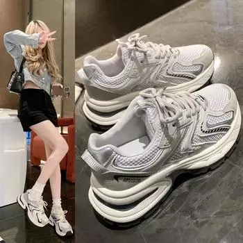 Женские теннисные кроссовки на каблуке, летние туфли на платформе, серебряные кроссовки, повседневные кроссовки с толстой подошвой, модные туфли с розами 35