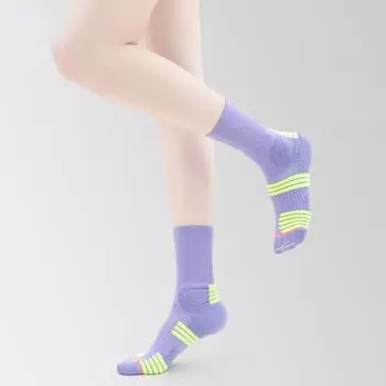 Женские теннисные носки средней длины, размеры 35–39, дышащие и не пахнущие спортивные носки с полотенцем снизу One-size фиолетовый