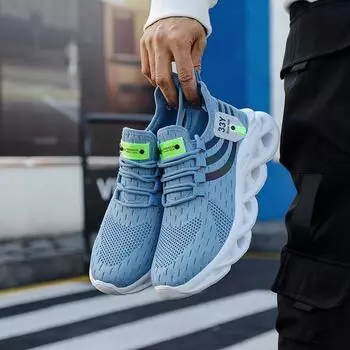 Женские теннисные оригинальные кроссовки на платформе, износостойкие, для пешего туризма, для путешествий, с дышащей сеткой, повседневная вулканизированная обувь для бега для пар 39 синий