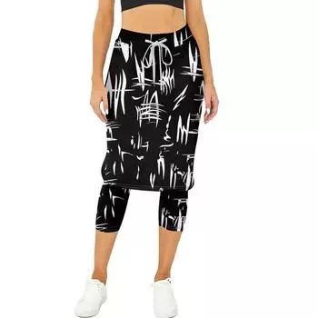 Женские теннисные юбки для гольфа Леггинсы с юбкой для тренировок Брюки для йоги с юбками Шорты с карманами XXL