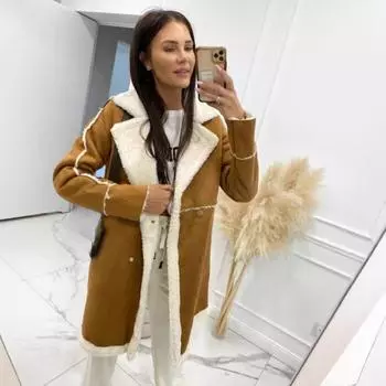 Женские теплые длинные куртки, модные однотонные сшитые утолщенные кардиганы из овечьей шерсти, женские элегантные куртки с лацканами, осень-зима S чёрный