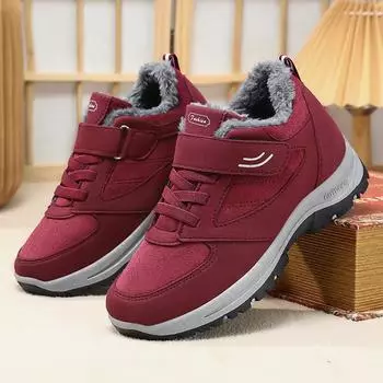 Женские теплые хлопковые ботинки с бархатной подкладкой 2024 года, идеально подходят для пар, людей среднего и пожилого возраста, отлично подходят для здоровых прогулок и отдыха в снежную погоду. 40