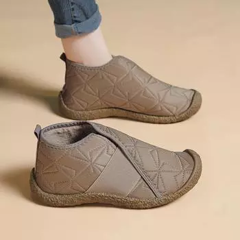 Женские теплые хлопковые сапоги: Утолщенные бархатные зимние ботинки для людей среднего и пожилого возраста. Iron chain, 40 белый