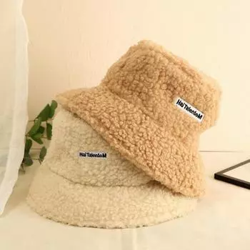 Женские теплые кепки с вышитыми буквами, уличная ветрозащитная модная осенняя рыбацкая кепка-ведро One size светло-синий