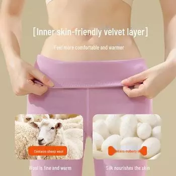 Женские теплые леггинсы из кашемира и шелка: Утолщенные бархатные брюки на осень и зиму 2024 г. L