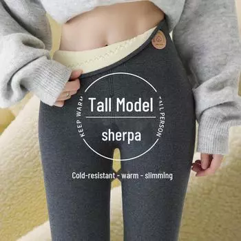 Женские теплые леггинсы с высокой талией из хлопкового бархата и овчины для зимы XL темно-серого
