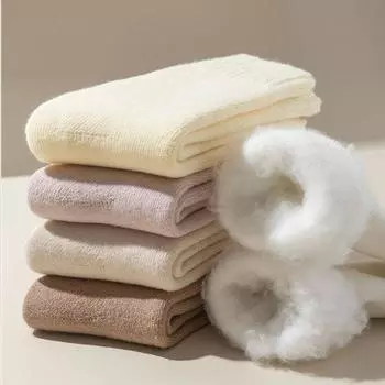 Женские теплые носки, зимние белые носки, Y2k, зимние носки, утепленные однотонные хлопковые носки-тафферы, Harajuku One Size белый