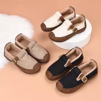 Женские теплые пушистые мокасины, зимние тапочки с флисовой подкладкой для дома и улицы, нескользящие мокасины из искусственной замши с подкладкой из искусственного меха для ходьбы, женская обувь 36