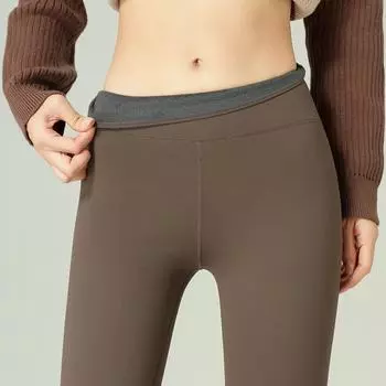 Женские теплые штаны для йоги с высокой талией : Эластичные леггинсы Shark с кроличьим флисом для ношения на открытом воздухе и для подтяжки бедер. XXXL серый