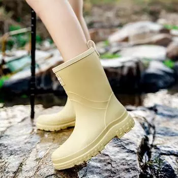 Женские теплые средне- и высоководонепроницаемые резиновые ботинки 36