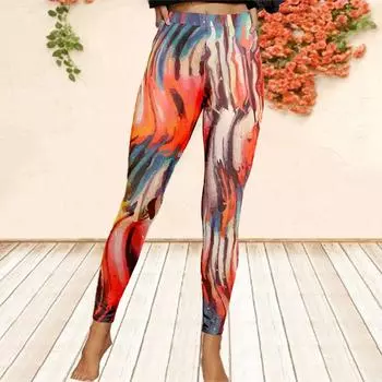 Женские теплые тонированные брюки для йоги с принтами, эластичные леггинсы для йоги, фитнес-бег, тренажерный зал, спортивные активные брюки XS зелёный