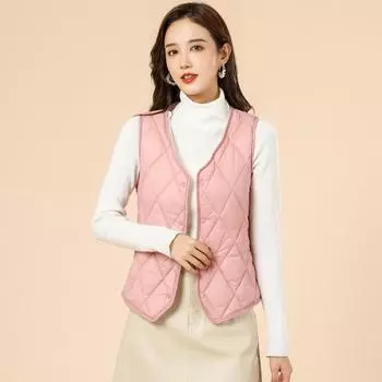 Женские теплые жилеты из ткани, ультралегкий пуховый жилет, женский двухсторонний жилет, переносная теплая зимняя подкладка без рукавов XXXXXL белый