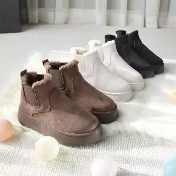 Женские теплые зимние ботинки больших размеров 2024 года с бархатной подкладкой 36