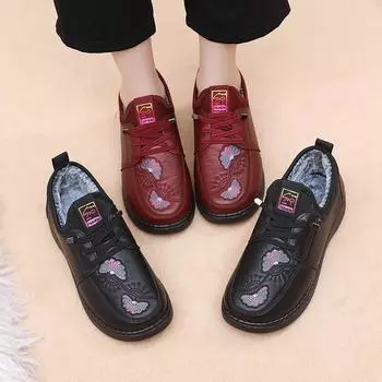 Женские теплые зимние ботинки с меховой подкладкой, высокие ботинки из искусственной кожи с флисовой подкладкой для женщин, кроссовки для активного отдыха 35 красный