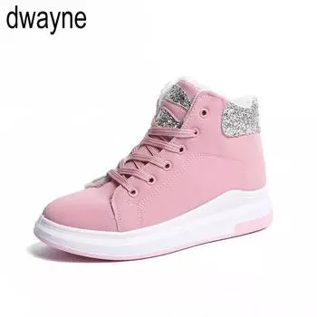 Женские теплые зимние ботинки, женская повседневная женская обувь, замшевые ботильоны, женские ботинки на плоской подошве с плюшевой стелькой, женская обувь Snows fgb7 35 чёрный