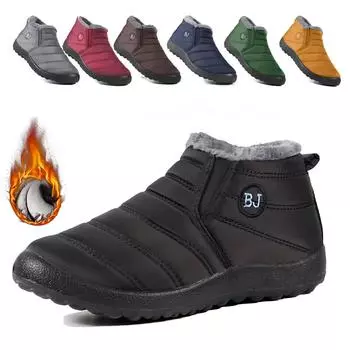 Женские теплые зимние ботинки, зимняя новая хлопковая обувь, женские повседневные короткие ботинки, водонепроницаемые ботильоны, зимние ботинки 35