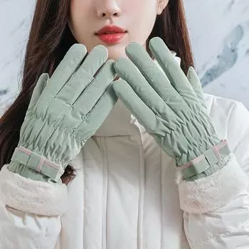 Женские теплые зимние перчатки из бархата и толстые перчатки с сенсорным экраном для велосипедных видов спорта One size синий