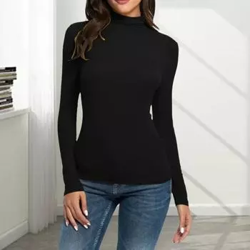 Женские термобелье с длинным рукавом, облегающие водолазки, пуловеры, базовые компрессионные майки M коричневый