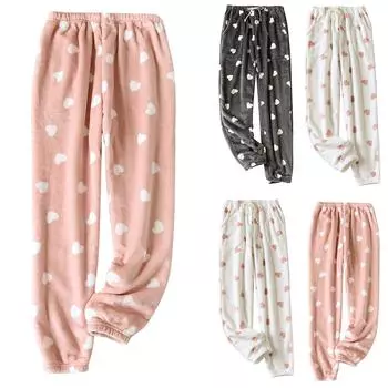 Женские термофлисовые карманы пижамные теплые повседневные брюки домашние пижамные штаны L